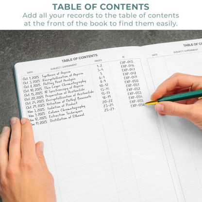 Clever Fox Laboratory Notebook, Lab Notebook, Chemistry Research, Dark Teal - color: Dark Teal