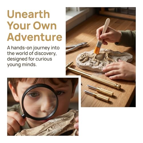 Homoyoyo Kids Excavation Tool Set Hammer Chisels Brush