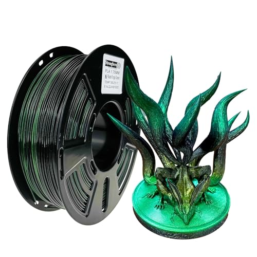 PLA 3D Printer Filament 1.75mm,Black Yellow Green Chameleon,1kg Spool - color: Pla_green_black