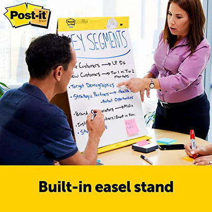 Post-it Super Sticky Portable Tabletop Easel Pad w/ Dry Erase Panel, Great for Virtual Teachers and Students, 20x23 Inches, 20 Sheets/Pad, 1 Pad, Built-in Stand (563DE)