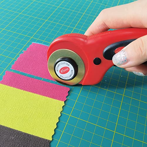 45mm Rotary Cutter Blades 5-Pack Titanium Replacement Blades Fits Fiskars, OLFA,Martelli,Dremel,Truecut,DAFA for Quilting Scrapbooking Sewing Arts & Crafts Sharp and Durable Cutter Blade - color: Titanium Plating (45mm 5pcs)