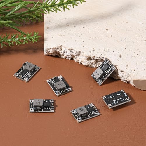 6 Packs 5V Buck Converter Module, 5V-30V to 5V DC DC Voltage Regulator Mini MP1584EN DC-DC 3A Power Supply Adjustable Module PCB Board Power Buck Modules