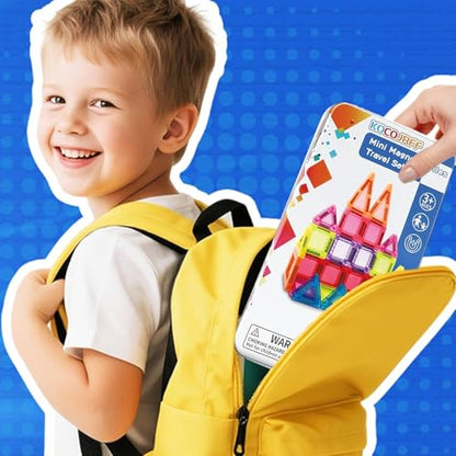 Travel Magnetic Tiles, 57Pcs Mini Magnetic Tiles Travel Set with Iron Box - color: Color-4