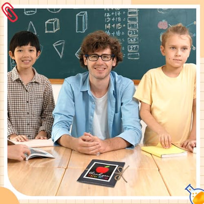 ReliThick Teacher Appreciation Gift Card Holder 5 Slots, 4.3 x 3.5 Inch Thank You Teacher Gift Card Booklet Sleeves Postcard Money Booklet Holder for Appreciation (Chalkboard Style) - style: Chalkboard Style