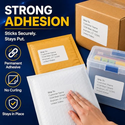 25 Sheets 30up Waterproof Matte White Shipping Labels Address Stickers - size: 30up-25 sheets
