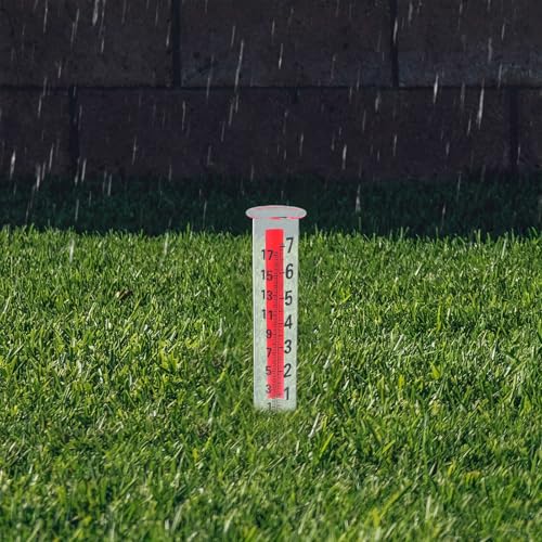 Rain Gauge Glass Replacement Tube, Clear Rain Measurement Device, 8" Water Conservation Tube for Outdoor Garden Yard Water Measurement