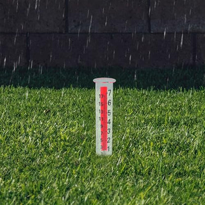 Rain Gauge Glass Replacement Tube, Clear Rain Measurement Device, 8" Water Conservation Tube for Outdoor Garden Yard Water Measurement