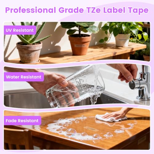 5-PK Replace for Brother Label Maker Tape 12mm 0.47 Laminated Clear TZe-131 - color: Black Ink on Clear Tape, size: 1/2 inch 26.2 feet (12mm x 8m)
