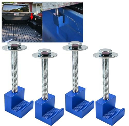 Truck Tool Box Tie Down, Toolbox Mounting Kit, Universal Fit Toolbox Tie Downs Crossover with Screws and Washers, Upgraded J Hook Crossover Tool Box fit for Pickup Truck Tool Box Mount Tie Down - color: Blue