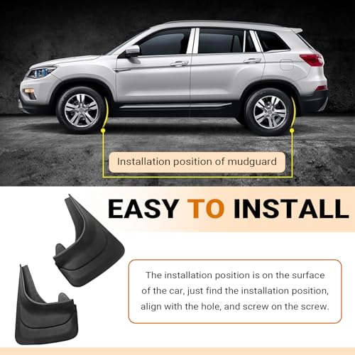 2 PCS Car Mud Flaps, Splash Protection Tire Splash Guards, 8.27" x 12.6" Front and Rear Wheels Mudguard Replacement, for Most Sedans (Black #S) - color: Black
