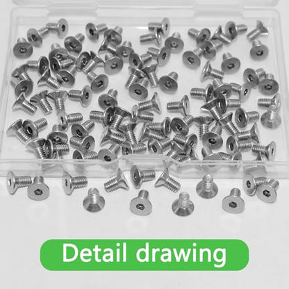 100Pcs M4x8mm Stainless Steel Flat Head Socket Cap Screws, Full Thread Allen Drive Countersunk Bolts, Bright Finish, Ideal for DIY & Home Repair - size: M4x8