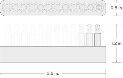 TEKTON 4 mm Electronics Bit Set with Rail, 12-Piece | DZZ92003 - style: 12-pc. Electronics Bit Set