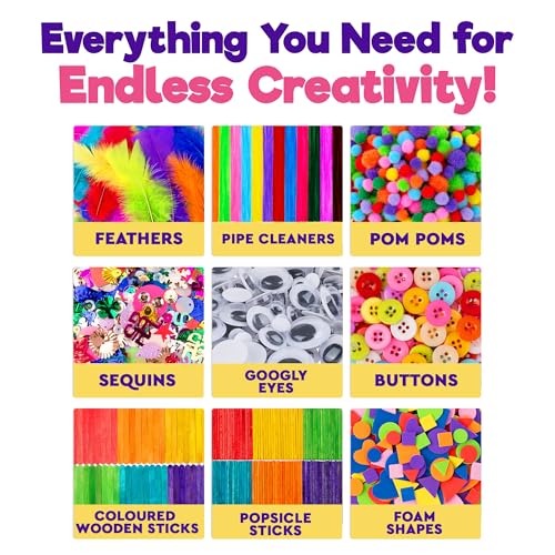 Blue Squid 1750+pcs Craft Kits for Kids, Ages 4-9 Girl Boys Gifts Arts and Crafts for Kids Craft Kits Toys for 4-9 Year Old Girls Boys Birthday Presents Gifts Crafts for 4-10 Year Olds - color: Craft Bag
