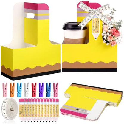 Reallnaive 12 Set Back to School Gifts 2 Cup Drink Carrier,Pencil - style: Pencil