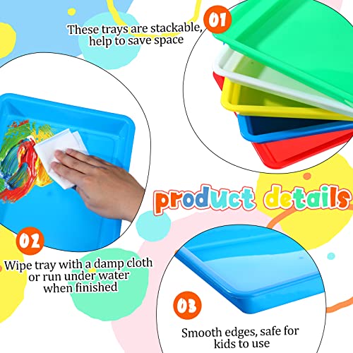 Hoolerry 40 Pcs Plastic Art Trays Stackable for Crafts, 11 x 8.3 x 1.2''