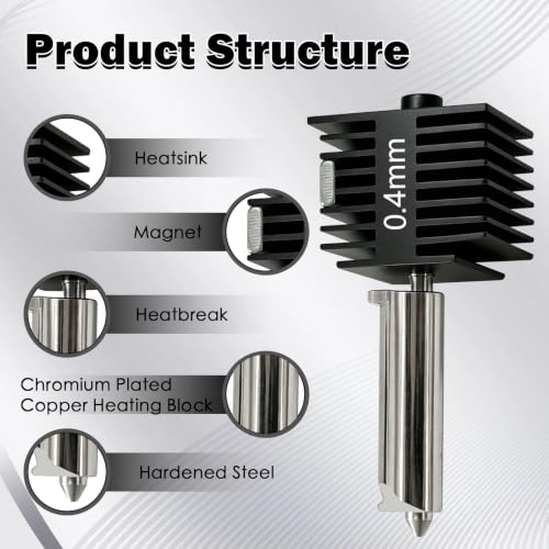 4 PCS A1 Mini/A1/A2L Hotend Kits 0.2/0.4/0.6/0.8MM Integrated Leak-Proof - size: 4PK