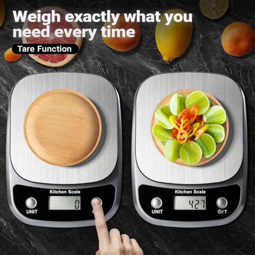 GRAM PRES Food Kitchen Scale Digital Weight Grams and Oz 10kg/1g - color: Silver-K1905-10kg