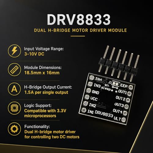 5-Pack DRV8833 Motor Driver Module, Dual H-Bridge, 1.5A