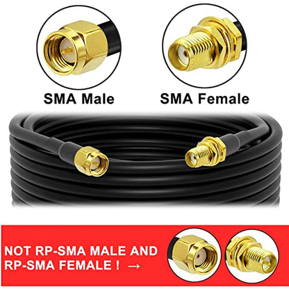 SMA Male to SMA Female Cable 50FT, RG58 Coaxial Cable 50 Ohm - color: SMA Cable, size: 50FT
