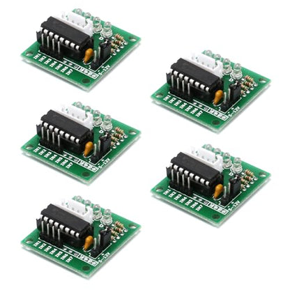 5Pcs ULN2003 Stepper Motor Driver Board, 5V 4-Phase Controller Module with LED Indicators, Compatible with 28BYJ-48 Stepper Motor, IN1–IN4 Interface for MCU Control
