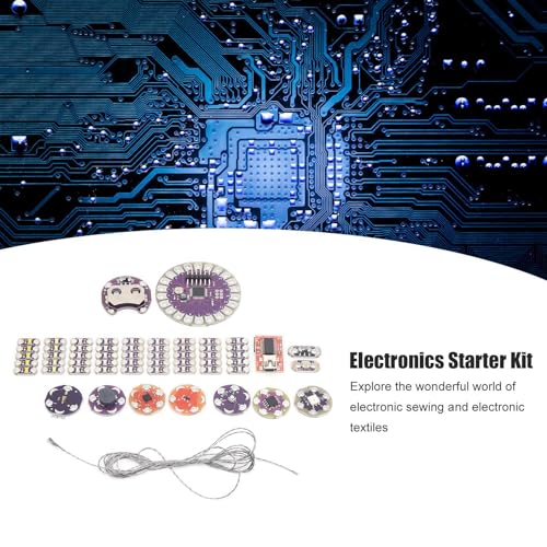 Wearable LED Sensor Kit with Temperature Sensor and Cable, DIY Electronic Components for Projects, Electronic Sensor Kit for STEM Education and Prototyping