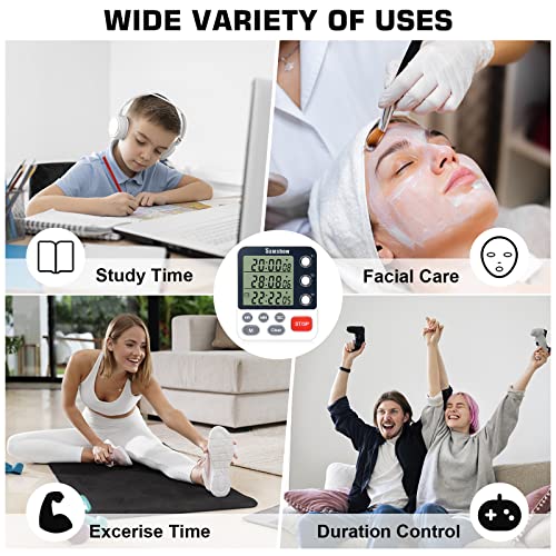 Samshow Digital Kitchen Timer, 3 Channels - color: 318 White