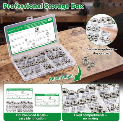 71 Pcs Carbon Steel Ball Bearings Kit, Double Shielded 693ZZ-627ZZ - size: 71Pcs