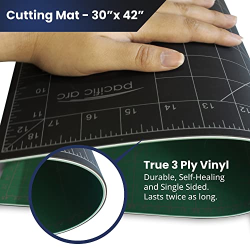 Pacific Arc Single Sided Self Healing Cutting Mat - Thick and Durable Vinyl Rotary Cutting Mat for Sewing - Perfect Fabric Cutting Mat & Scrapbook Paper Cutting Mat (30"x42") - size: 30"x42"
