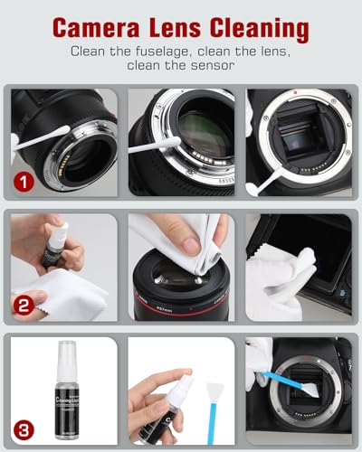 14-in-1 Camera Lens Cleaning Kit - Mirrorless & DSLR Sensor Cleaning Kit for Canon, Sony, Nikon Including Lens Blower, Detergent, Swabs, Cloth, Pen, Brush - size: 14 IN 1