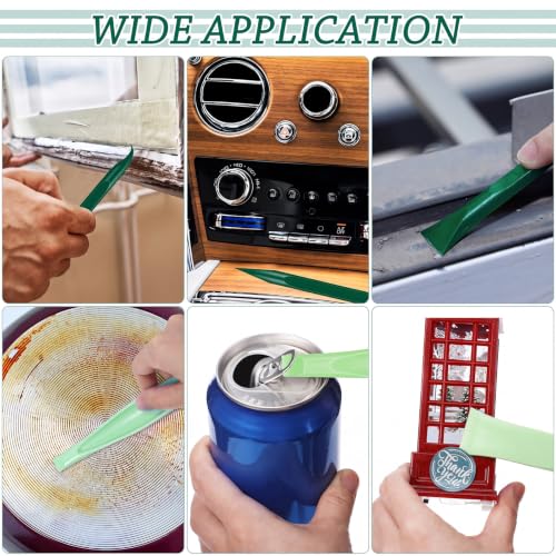 Honoson 6 Pcs Non-scratch Plastic Scraper Cleaning Tool, Green Color - color: Green Color