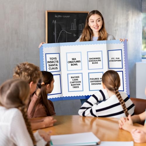 90 Pcs Science Fair Board Supplies Trifold Poster Boards, Blue - color: Blue