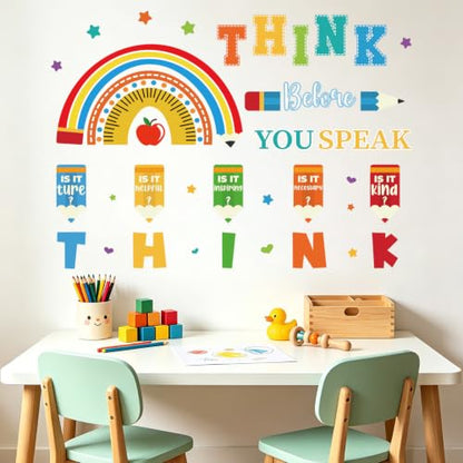 LHIUEM Inspirational Quotes Wall Sticker Think Before You Speak Wall Decal - color: Think