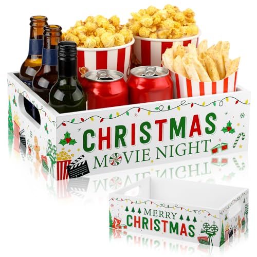 GlikCeil Movie Night Supplies Snack Trays with Handles, Christmas Style 2 - style: Christmas Style 2