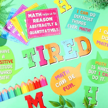 Pajean 68 Pcs Growth Mindset Math Bulletin Board Set Classroom Decorations - style: Growth Mindset