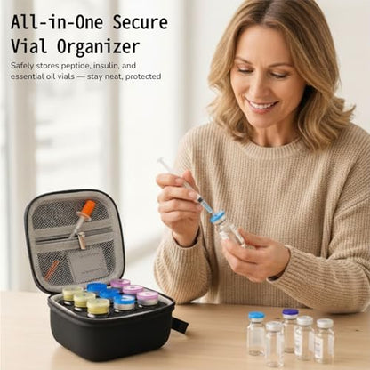 Peptide Case for Fridge, Peptide Case for 5-10ml Vials-9 Slots - size: 10ml-9 Slots