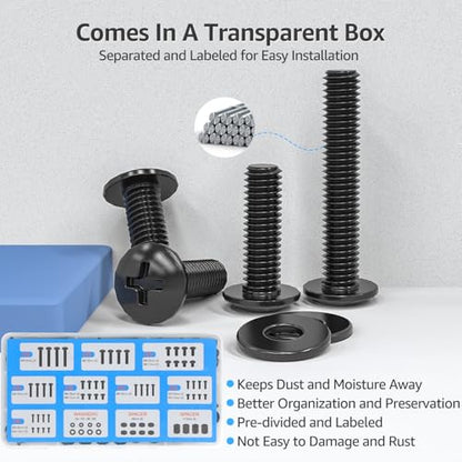 MOUNTUP Universal TV Mounting Hardware Screw Kit with Box - M4 M5 M6 M8 Screws, Spacers & Washers for Most LED LCD OLED 4K TVs, Replacement Screws for TVs/Monitor Mounting up to 80 inches, MU0041