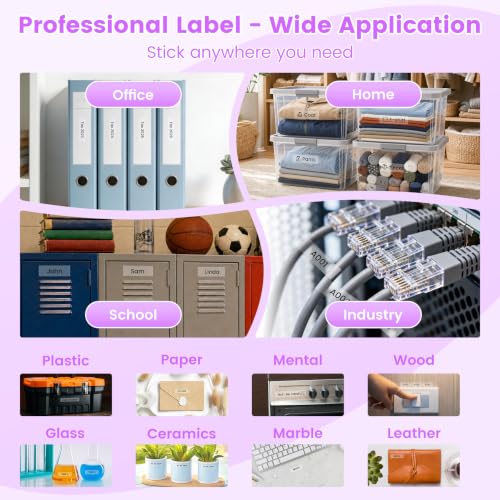 5-PK Replace for Brother Label Maker Tape 12mm 0.47 Laminated Clear TZe-131 - color: Black Ink on Clear Tape, size: 1/2 inch 26.2 feet (12mm x 8m)