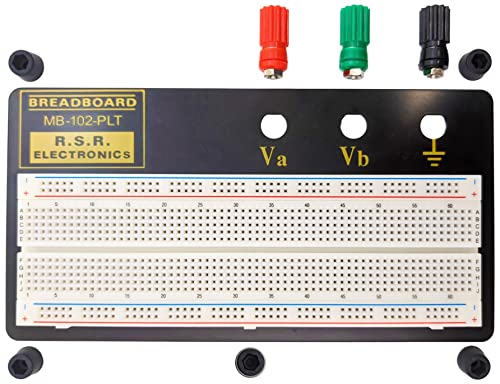 EX ELECTRONIX EXPRESS Solderless Breadboard with Backplate, 3 Binding Posts, 830 Tie Points