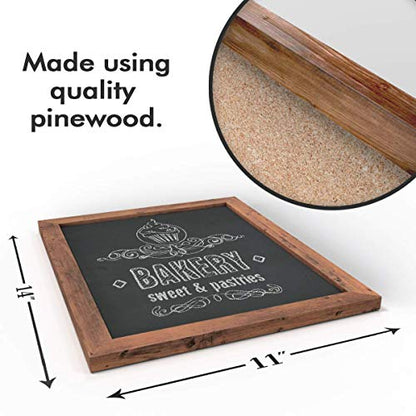 Besso Premium 11x14 Small Chalkboard Sign - Rustic Pine Wood Frame - Magnetic Blackboard Sign That Cleans Easily