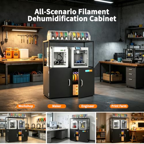 300L 3D Printer Filament Dry Cabinet with Active Dehumidifier - color: 300l Black