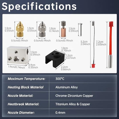 Sprite Extruder Upgrade Heater Block Kit 300℃ High Temperature