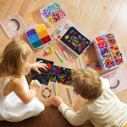 Bead Organizer, Funtopia 2 Pack Craft Storage with Removable Dividers