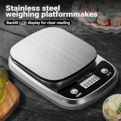 GRAM PRES Food Kitchen Scale Digital Weight Grams and Oz 10kg/1g - color: Silver-K1905-10kg