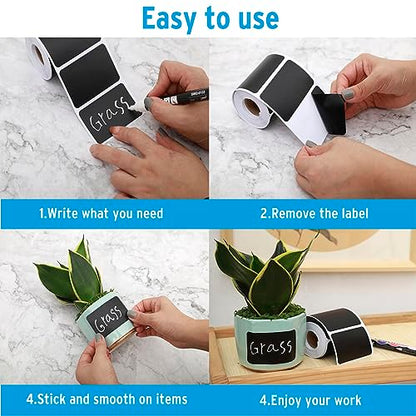 180 pcs Chalkboard Labels Stickers Waterproof Blackboard Reusable - color: Rectangular-180 Pcs