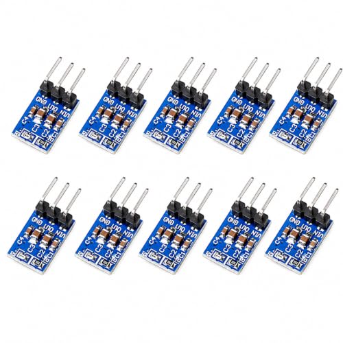 10PCS AMS1117-3.3 Voltage Regulator Module, DC 4.75V-12V to 3.3V 800mA Step Down Linear Power Supply Board 3 Pins, LDO Regulator Compatible with Arduino STM32 ESP32 Projects