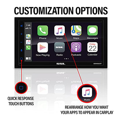Sound Storm Laboratories DD988ACP Car Audio Stereo System - Android Auto, Double-Din with 6.75 Inch Capacitive Touchscreen, Bluetooth Audio and Calling Head Unit, No CD Player, Radio Receiver - style: 6.75 inch