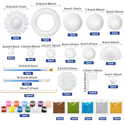 37PCS Solar System Model Kit with Multiple Sizes Foam Balls Solar System