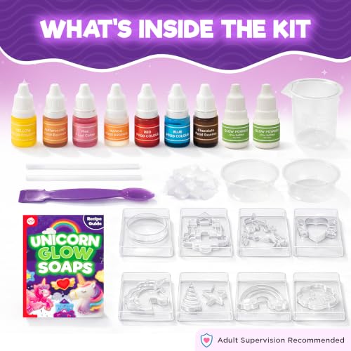 Doctor Jupiter Glow in The Dark - Unicorn Soap Making Kit for Kids Ages 6+ - style: Unicorn Glow Soaps: 6+