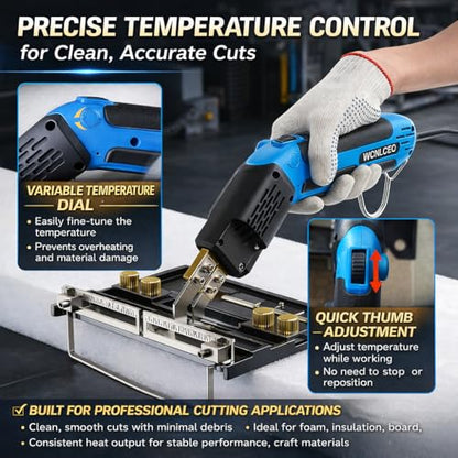 【New Model】 Foam Cutter Electric Hot Knife, Foam Cutting Tool Kit,Air Cooled 200W Styrofoam Cutting Tool Kit for Cutting Foam Board Insulation, EPP, EPS, XPS, EVA - color: blue Air-cooled Version