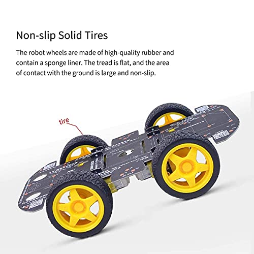 Robot Chassis 4WD Robot Car Smart Chassis Kit with 4 TT Motor for Arduino/Raspberry Pi/Jetson Nano, Smart Robotic Car Chassis DIY Learning Kit